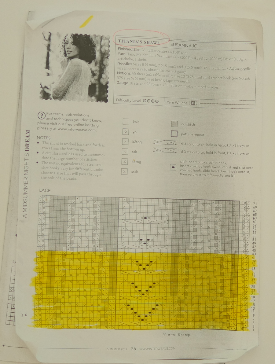 Copy of a pattern showing rows finished